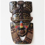 hand carved beaded face wooden african tribal mask