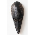 Small long black wooden african tribal mask