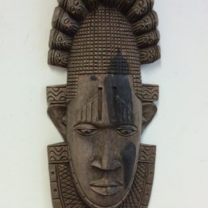 Black & Brown African Wooden Tribal Mask