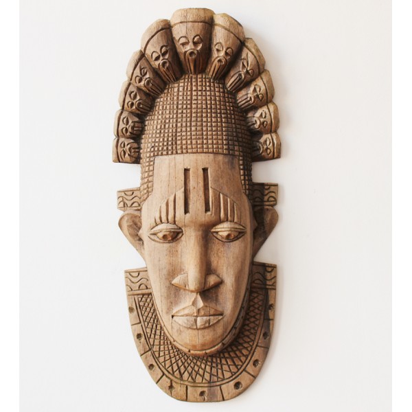 brown wooden african tribal mask