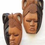 Black & Brown African Wooden Tribal Mask